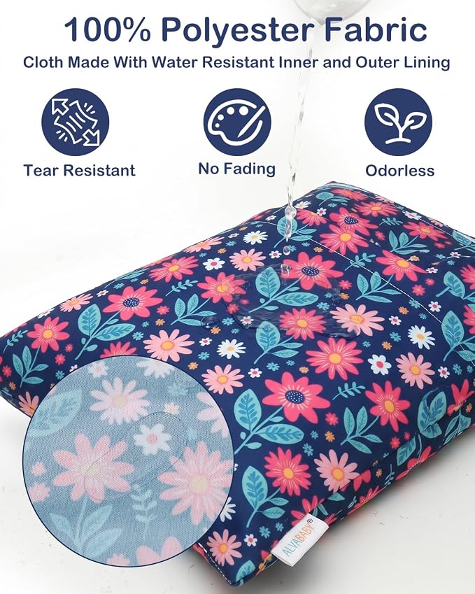 ALVA ALVABABY 3pcs Medium Cloth Diaper Wet Dry Bags Waterproof Reusable with Two Zippered Pockets Travel Beach Pool Daycare Soiled Baby Items Yoga Gym Bag for Swimsuits or Wet Clothes 3L-ZM41