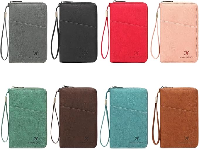 Passports Holder Travel Wallet with Rfids Blocking Document Organizers Case Holds Passports, Cards, Tickets, Cash Women Men Trav