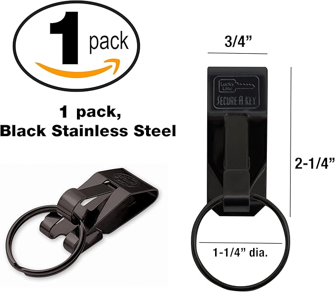 Lucky Line The "Original" Secure-A-Key Slip-On for Wide Belts, Black (4701)