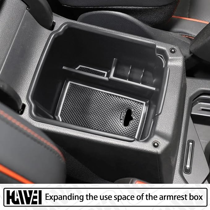 HGWEI Center Console Organizer Compatible with VW Tiguan 2018 2019 2020 2021 2022 2023 2024 And Volkswagen Taos 2022-2025, ABS Insert Tray Armrest Storage Box Interior Accessories, White