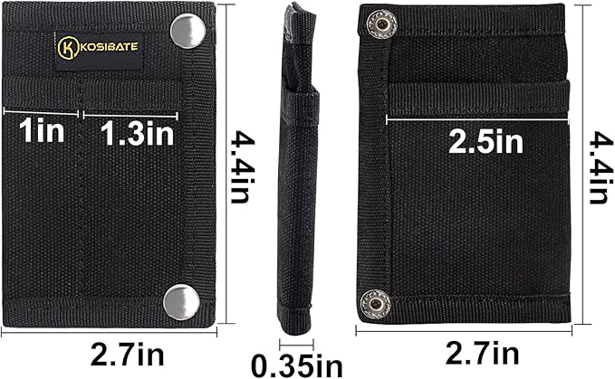 Kosibate EDC Pouch, EDC Organizer, Tool Pouch for Knife/Flashlight/Tactical Pen/Card-Men's Slim Pocket Organizer for Daily Carry