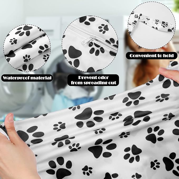 Shappy 2 Pack Large Travel Laundry Bags, Large Wet Dry Waterproof Dirty Clothes Bag for Suitcase, Swimsuit Beach Gym College Dorm Wet Bag(Paw)