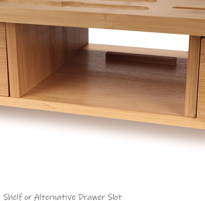 KINSON Bamboo Desk Organizers and Storage / Laptop Desk Riser - 1 Unit