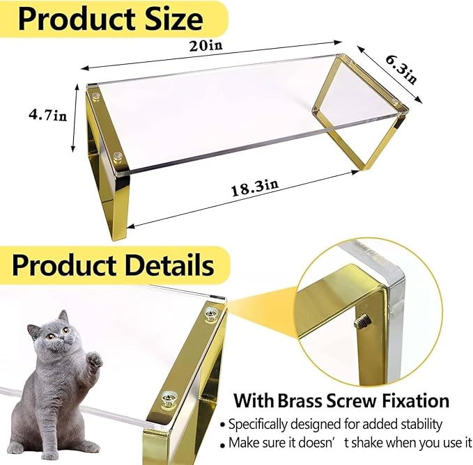 Keyboard Cat Protector - 20" Large Monitor Stand 2 in 1 Clear Acrylic Keyboard Cover Long Acrylic Monitor Stand Keyboard Protective Cover for Desk 108 Keyboard Protector Laptop Computer Monitor#1