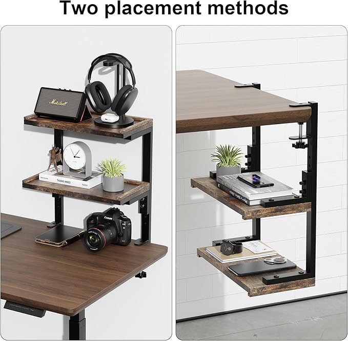 2-Tier Desk Shelf + 5-Tier Paper Letter Tray Organizer