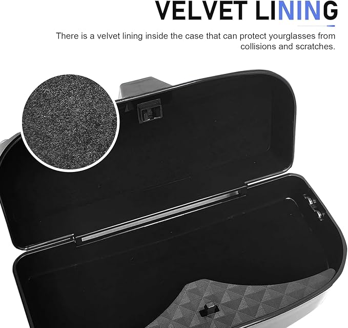Visor Sunglasses Holder Clip, Sunglass Holder for Car, 6.7" x 3.2" Eyeglasses Holder Protective Box, Universal for Most Cars (Black)