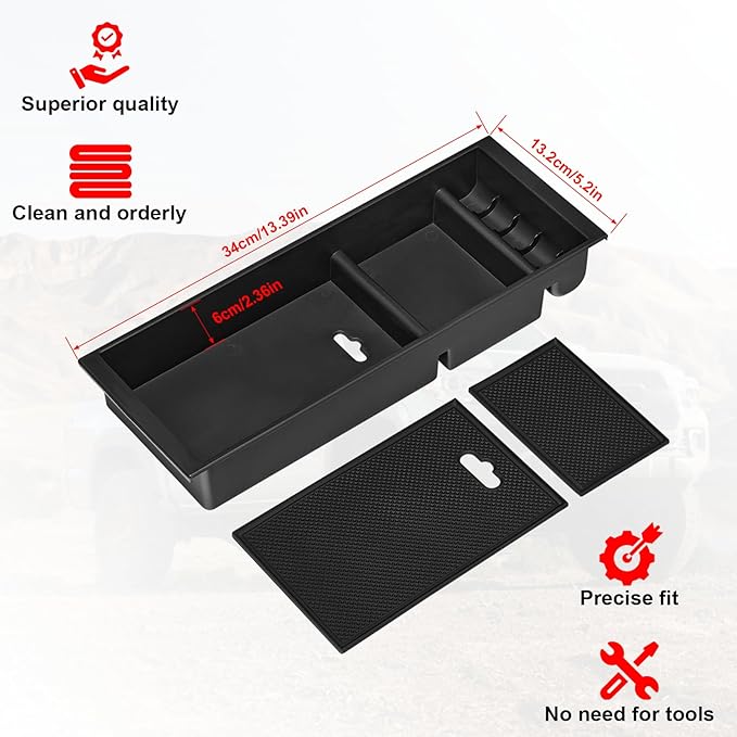 SPELAB Compatible with Ford 2015-2020 F150, 2017-2022 F250 F350 F450, 2018-2022 Expedition Center Console Organizer Insert Tray Pallet Storage Accessories