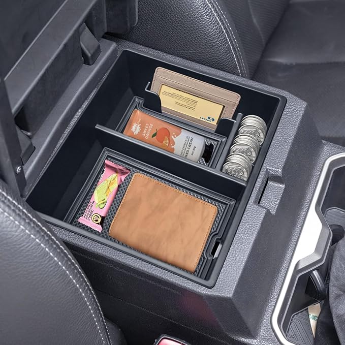 2PCS Center Console Organizer for 2025 2026 Toyota 4Runner 6th Gen Accessories Interior Insert Armrest Storage Tray and Hidden Storage Box