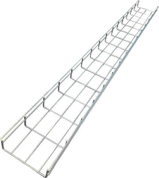 Kable Kontrol Cable Tray- 5 Feet Long - 6" Width, 2” Depth – Wire Mesh Tray Cable Management Rack Cords Organizer Cable Basket, Zinc Plated Steel NEC Approved for Network, Fiber Optic, Cabling
