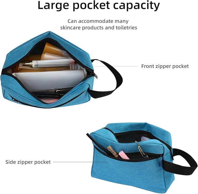 Icramsy Travel Toiletry bag Toiletry bag for women men Hanging Cosmetic bag Travel accessories for Women Men (Lake blue)