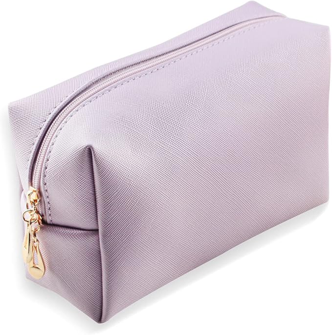 Small Makeup Bag Portable Cosmetic Bag for Women Makeup Pouch Waterproof Toiletry Bag for Travel (Light Purple, Normal)