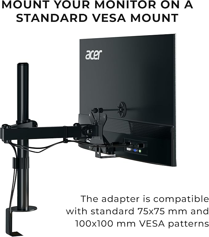 HumanCentric VESA Mount Adapter Bracket, VESA Adapter Compatible with Acer Monitor R240HY bidx, R221Q, R271, SB220Q, R241Y, RT240Y, RT270, SA220Q, SA230 bi, SA240Y, SA270 Bbix, SB230, SB240Y