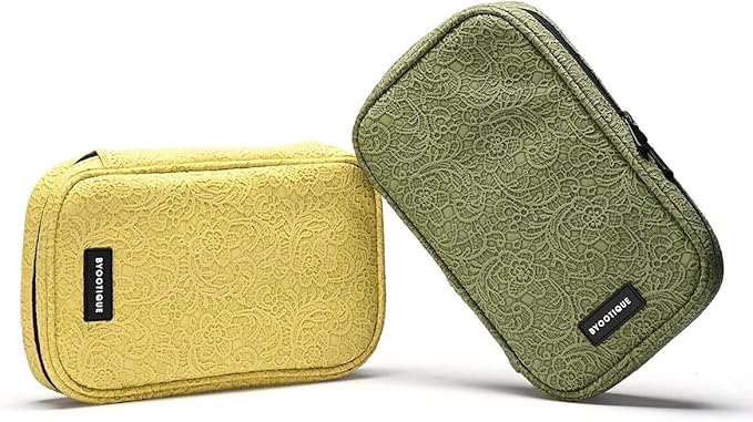 BYOOTIQUE Travel Makeup Brush Holder Bag Cosmetic Brush Organizer Rococo 2 Pack