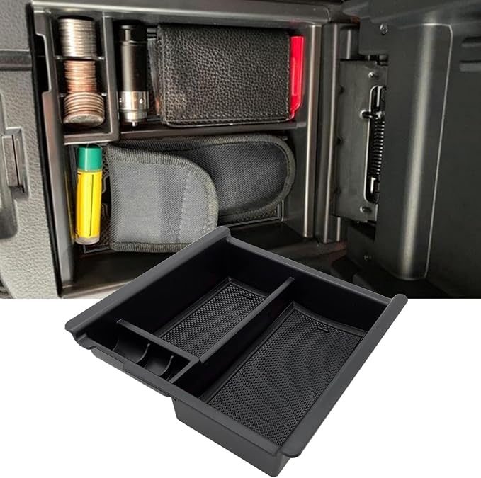 Compatible with Toyota Tacoma Accessories Center Console Tray Organizer Armrest Box Secondary Storage Fits for Tacoma 2023 2022 2021 2020 2019 2018 2017 2016 (Black)