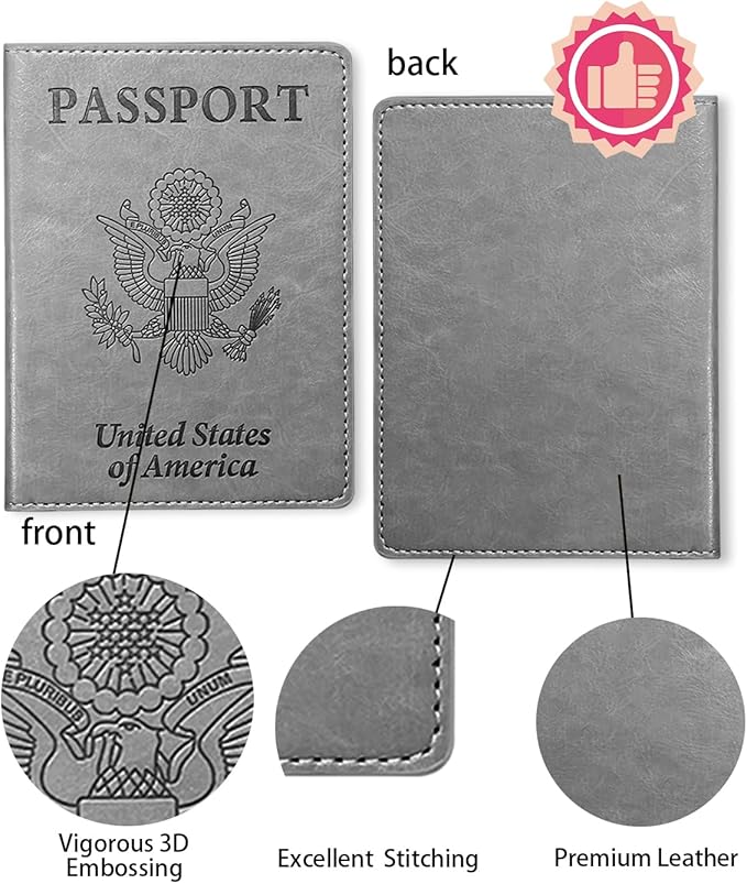 Passport Holder for Travel Men, RFID Blocking Passport Covers Case Wallet Card Slot, International Travel Must Haves Travel Accessories for Women, Cruise Ship Essentials Travel Gifts