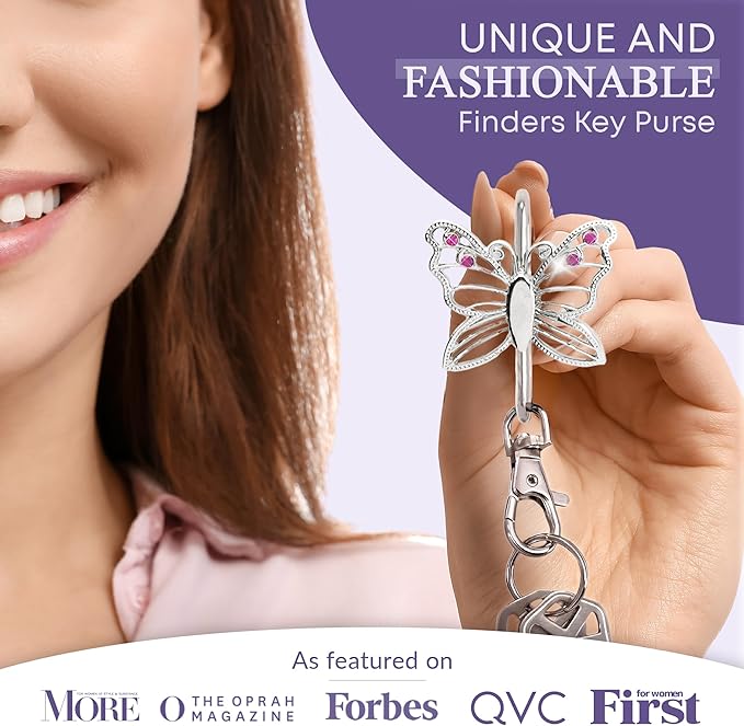Women’s Bag Charm Key Finder, Car Keychain Hook, Cute Purse Organizer & Tote Bag Accessories, Gifts for Mom - Original