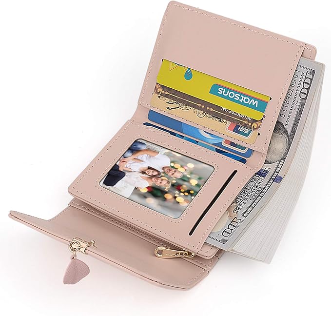 UTO RFID Wallet for Women PU Leather Leaf Pendant Card Holder Phone Checkbook Organizer Zipper Coin Purse | Leaf Pendant, Card Holder, Phone, Checkbook, Organizer, Zipper