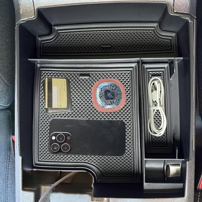 for Ford Bronco 2025 4-DOORS ONLY Interior Accessories Center Consoles Tray Organizer Armrest Storage Box Insert Container ABS Holder Cover (For 2025 Bronco 4-Doors ONLY)