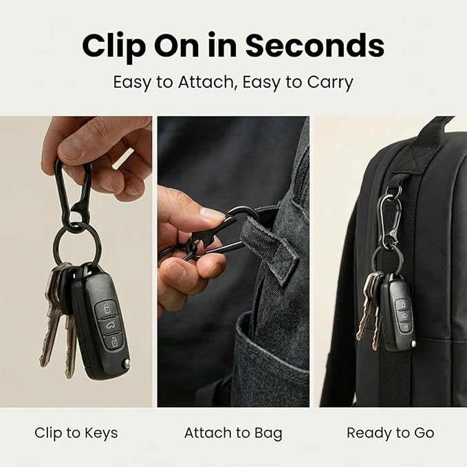 OXIHOUSE&CO- Metal Carabiner Keychain Set, Minimalist Key Ring Clip for Car Keys, Purse, Backpack, Durable for Women Men
