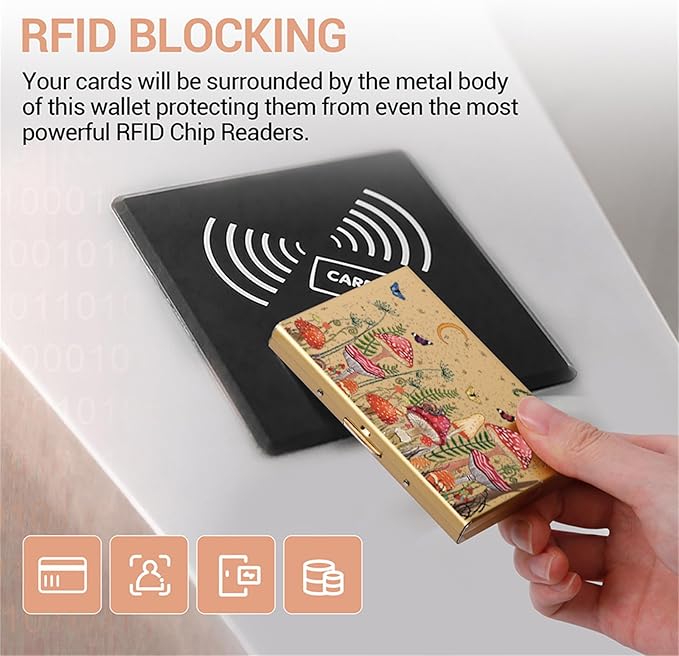 BONSYL® Credit Card Holder, RFID Blocking Slim Metal Credit Card Wallet, with Card Slots, for Women and Men. | RFID Blocking, Slim, 6 Card Slots
