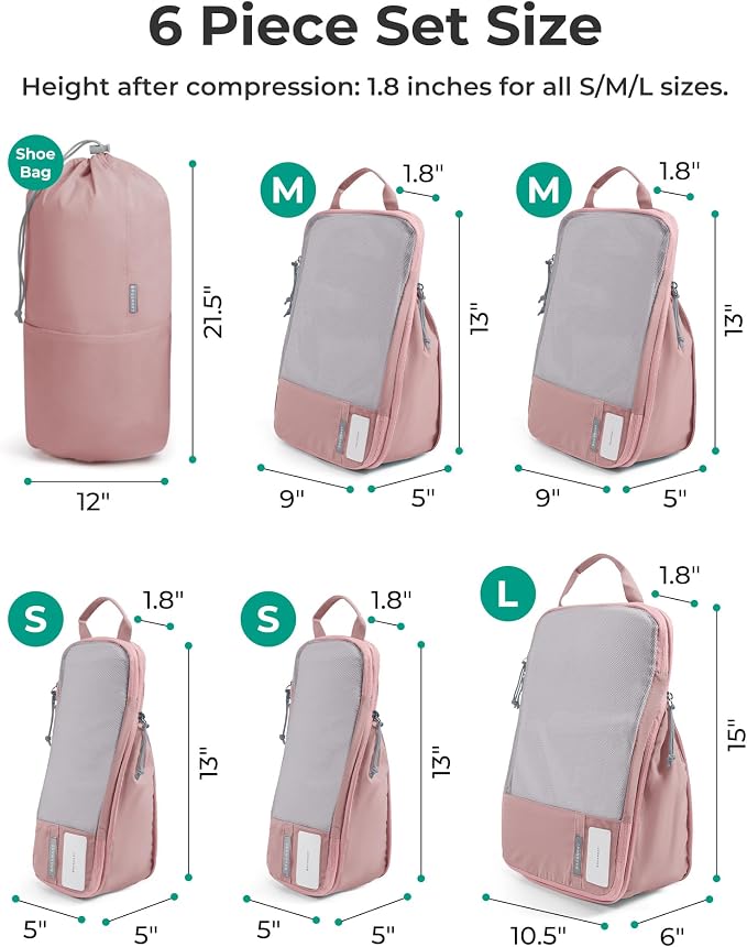 BAGSMART 6 Set /4 Set/2 Set Compression Packing Cubes for Travel, Lightweight Luggage Organizer Bags, Durable Space Saver Bags Travel Essentials