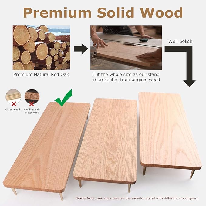 Monitor Stand Wood Riser with 4 USB Ports, Computer Monitor Stand with America Walnut Data Transfer Charging Hub -Compatible with Computer, Mac, PCs, Smartphone, 20.5*8.3in