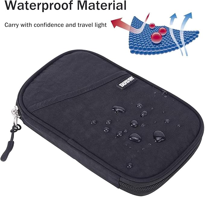 Passport Holder for Travel, Rfid Blocking Passport Wallet Travel Wallet Waterproof Case for Cards Passport Case, Travel Document Organizer Credit Cards Case Rfid Passport Holder for Travel