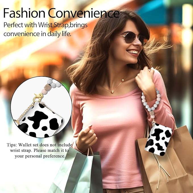 Credit Card Holder RFID Wallet, Small Card Holder Wallet for Women with Keychain Zipper, Funny Leather Print Credit Card Wallets Accordion Gift