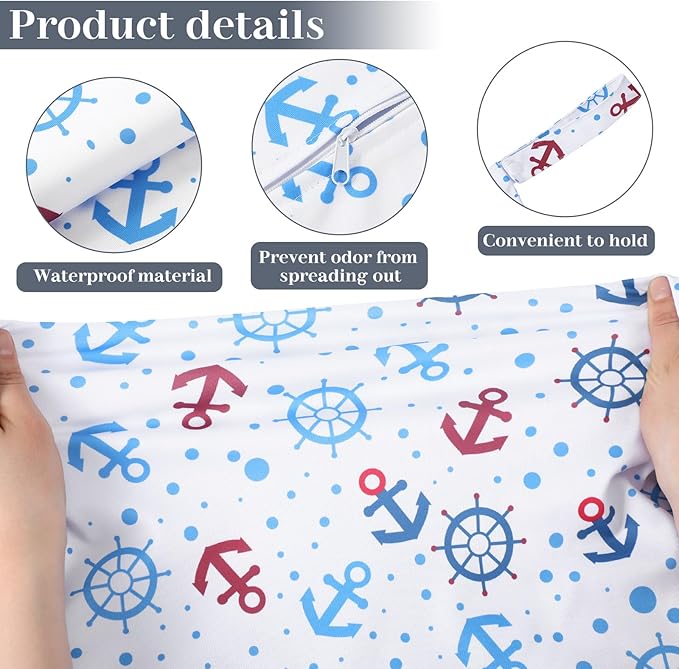 Shappy 2 Pack Large Travel Laundry Bags, Large Wet Dry Waterproof Dirty Clothes Bag for Suitcase, Swimsuit Beach Gym College Dorm Wet Bag(Navigation)
