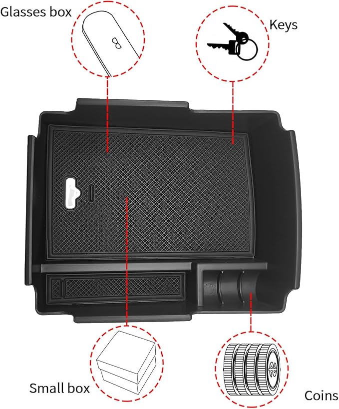 Bilisin Center Console Organizer Compatible with Hyundai Elantra 2017-2020 ABS Material Insert Tray Armrest Box Interior Accessories
