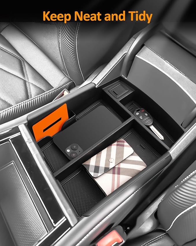 CDEFG for Volkswagen Atlas 2024 2025 2026 Center Console Organizer Tray for Atlas 2024 2025 2026 Accessories Armrest Storage Box Insert Tray for VW Atlas Arm Rest Middle Organizer