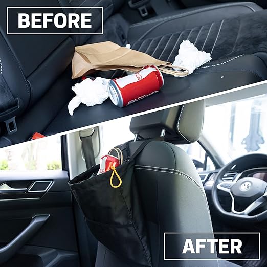GNEGNI 2PCS Car Garbage Can, Hanging Car Trash Bag with Waterproof Leakproof Lining