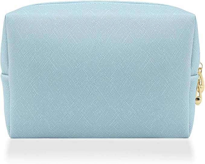 Small Makeup Bag Portable Cosmetic Bag for Women Makeup Pouch Waterproof Toiletry Bag for Travel (Light Blue, Normal)
