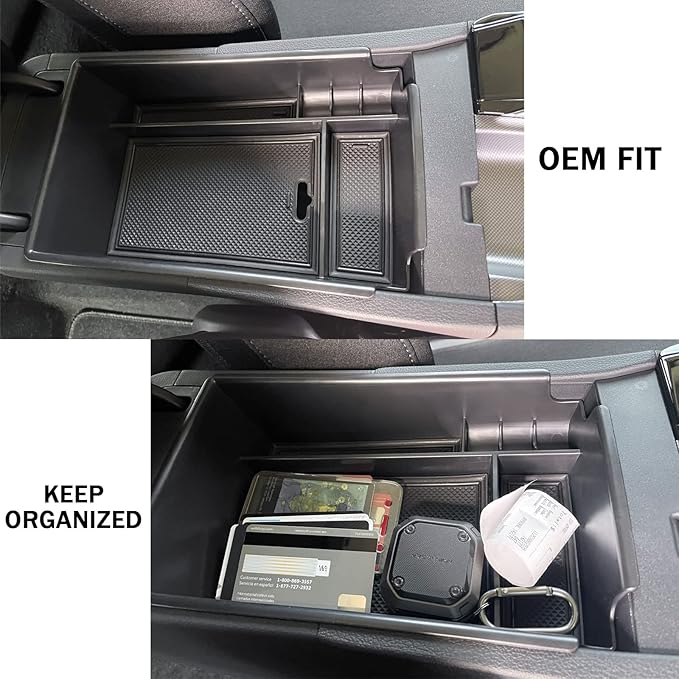 TACOBRO Center Console Organizer Compatible with Hyundai Sonata 2020 2021 2022 2023 Accessories, Sonata N-Line/Limited Insert Tray Secondary Storage Armrest Box ABS Black