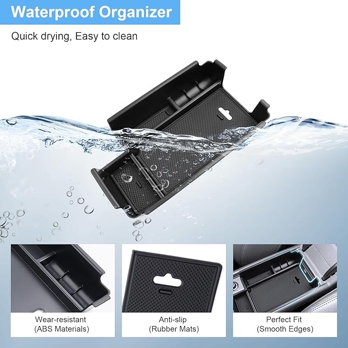 Center Console Organizer for Audi A4 (2017-2024), for Audi A5 (2017-2024), Durable ABS Plastic &Anti-slip Rubber Console Tray Insert Coin Container 2024 A4/A5 Accessories