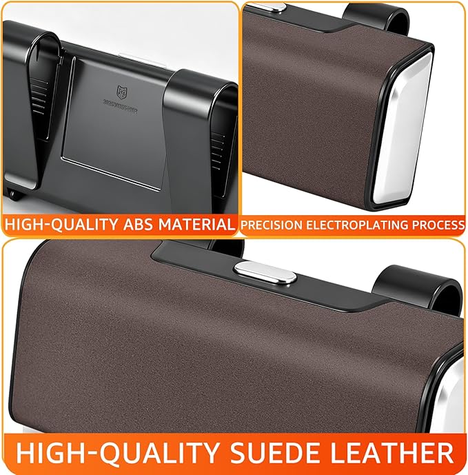 Car Sunglasses Holder for Sun Visor, Button Leather Eyeglass Hanger and Interior Storage Box