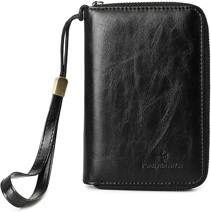 RFID Blocking Passport Holder for Wallet,with Zipper Travel Wallet Credit Cards Case Women Men Passport Cover Wallet