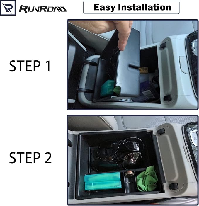 RUNROAD Center Console Organizer Tray Compatible with Hyundai Tucson Limited Hybrid 2022-2024 and Santa Cruz 2022-2024 Accessories with Automatic Transmission (SEL Only for 2022-24 Hybrid SEL), Black