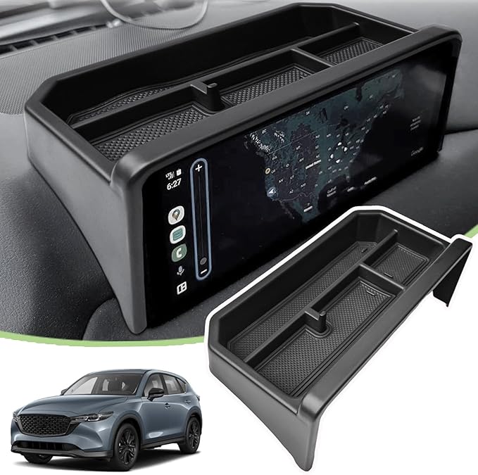 HGWEI Dash Storage Box Compatible with Mazda CX-5 2025 2024 2023 2022 Interior Accessories, Console Dashboard Organizer Behind 10.25" Touch Screen Insert Tray Holder (Not Fit 2026), Black