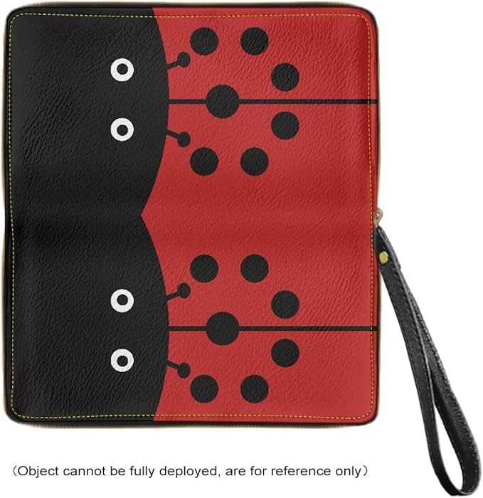 Bulopur Ladybugs Print Womens Wristlet Wallet PU Leather Waterproof Ladies Purses Handbag Zip Around Coin Cash Clutch Card Organizers Gifts for Girlfriend