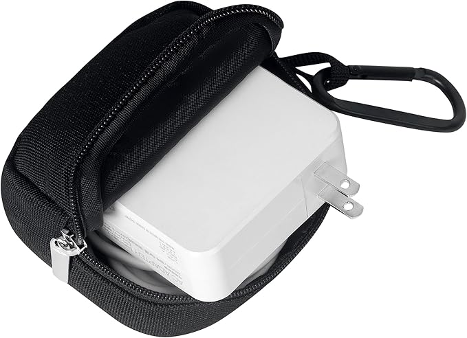 2-Piece Mini Pouch with Carabiner Clip, Unisex Small Organizer Case for Electronics, Makeup, and Accessories (Black)