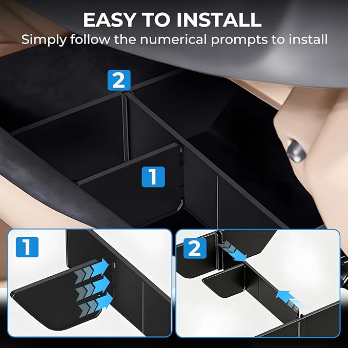 Glove Box Organizer for KIA EV9 2025 2024 (Not for 2026+), Interior Accessories Glove Box Compartment Insert Storage Dividers for 2024-2025 EV9, Black