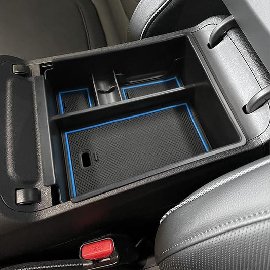 HGWEI Center Console Organizer Compatible with 2022-2024 Hyundai Tucson & Santa Cruz 2022-2026 Interior Accessories Armrest Storage Box Insert Tray (Not for 2025 Limited/Hybrid/Plug-in Hybrid) Blue