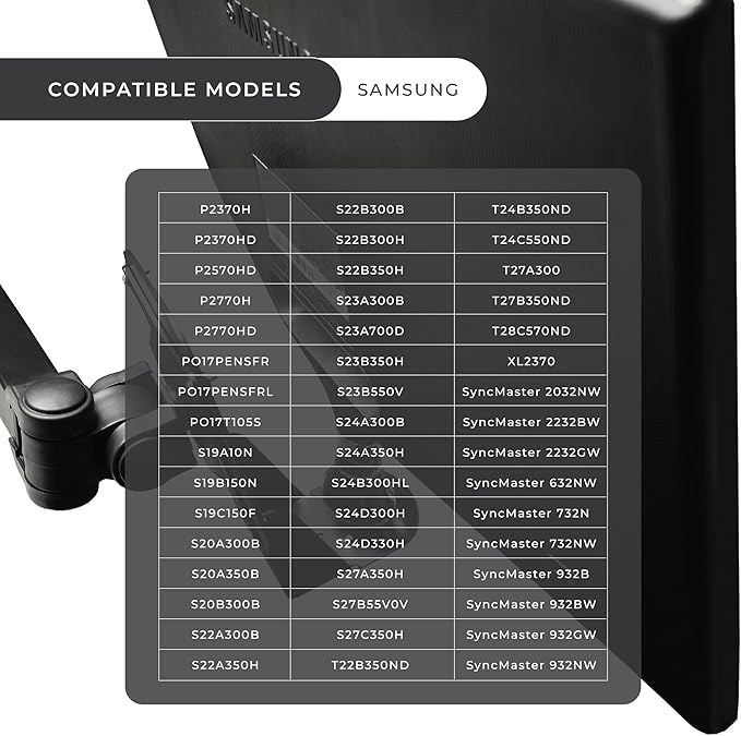 HumanCentric VESA Mount Adapter Bracket Compatible with Samsung Monitors, Fits Many Models Including PX2370, S23C350H, S24B300EL, S24D300, S27B350, S24D330, S22B350, and More