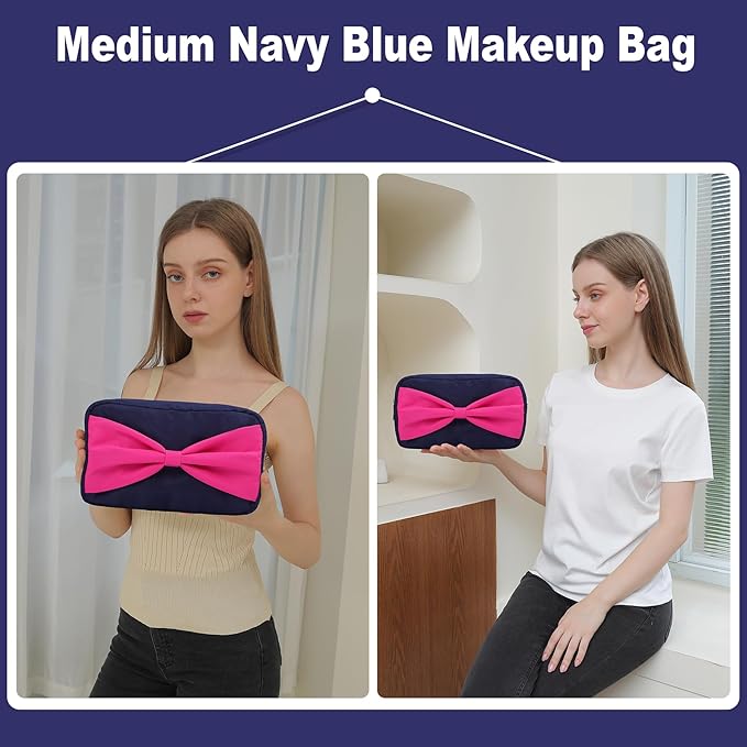 Travel Essentials Makeup Bag for Women Water-resistant Toiletry Organizer Nylon Cosmetic Pouch Preppy Stuff