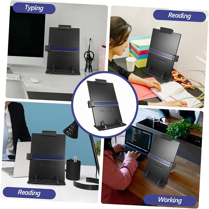 VILLCASE Adjustable Book Stand Reading Desk Portable Book Holder Receipt Holder Document Stand for Typing