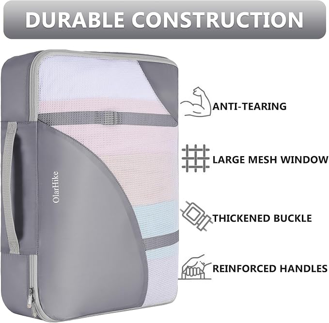8 Set Packing Cubes for Travel, Gifts for Women Mom,Anti-Tearing Suitcase Organizer,OlarHike Vacation Essentials & Accessories for Cruise Ship