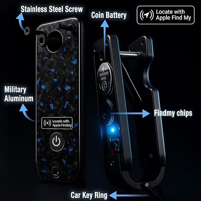 Richboyz Air Keychain for Outdoor Enthusiasts: Lightweight Aluminum GPS Tracker Key Holder for Men & Women