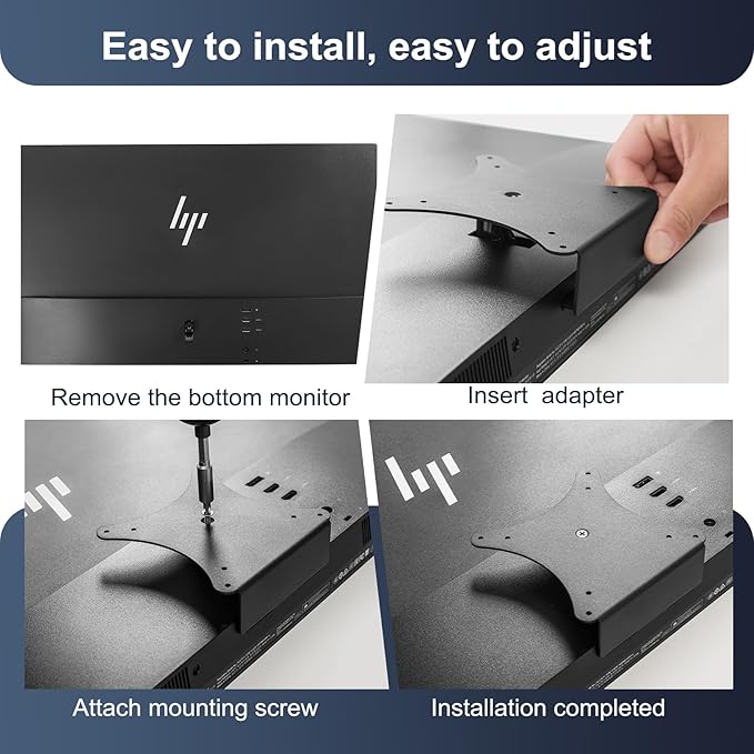 Monitor Arm/Mount VESA Bracket Adapter Compatible with hp Envy 27s VESA 100 * 100mm 75 * 75mm black