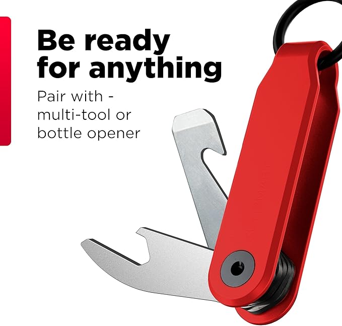 KeySmart Loop - Keychain Key Holder, FKM Silicone Compact Key Organizer for Key Chain, Clutter-Free Compact EDC Key Chains
